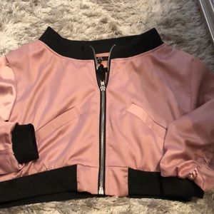 Off Shoulder Satin Jacket